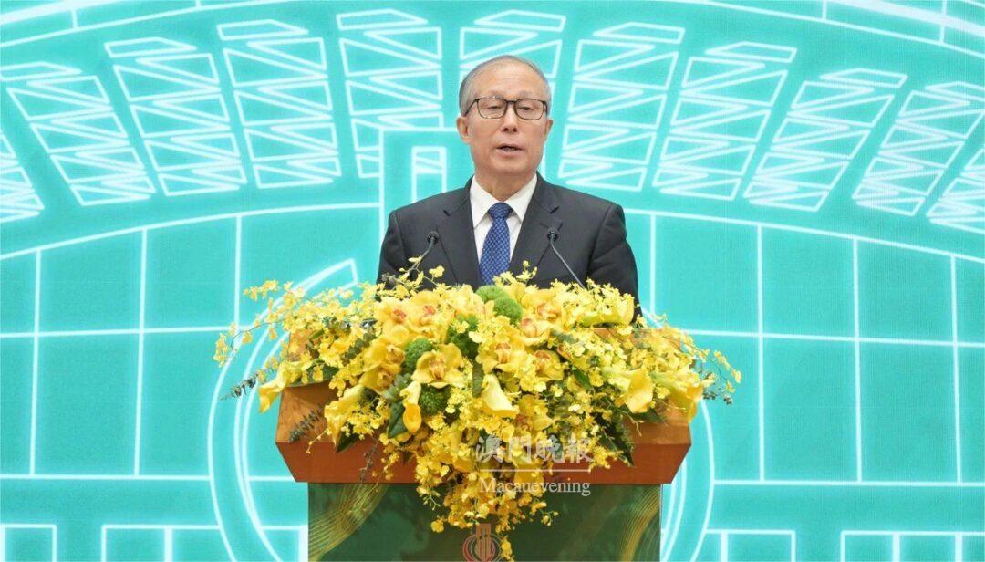 中共中央政治局委員、全國人大常委會副委員長李鴻忠在中葡論壇第六屆部長級會議開幕式上致辭。 中共中央政治局委員、全國人大常委會副委員長李鴻忠在中葡論壇第六屆部長級會議開幕式上致辭。