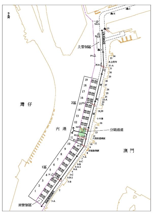 內港漁船錨地火警疏散路線圖 內港漁船錨地火警疏散路線圖